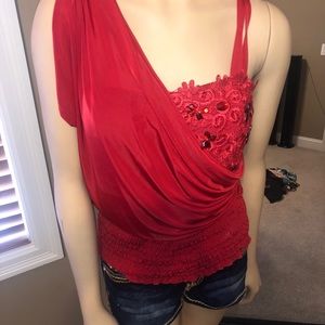 Red dressy top